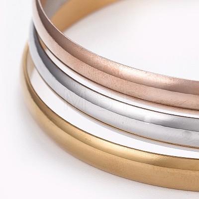 Fashion 201 Stainless Steel Bangle Sets X-BJEW-L664-024D-M-1-1