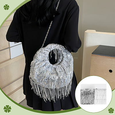 Polyester Fringe Lace Trim DIY-WH0671-008C-1