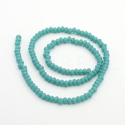 Opaque Solid Color Crystal Glass Rondelle Beads Strands X-EGLA-F049A-03-1