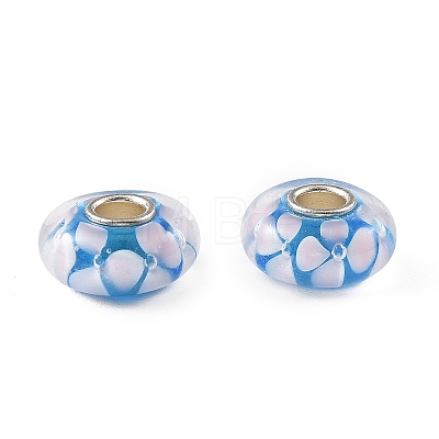 Lampwork & Brass Core European Beads LAMP-P019-01P-03-1