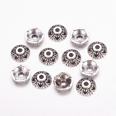 Tibetan Style Alloy Bead Caps X-LFH10353Y-NF-1