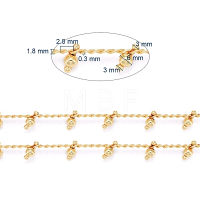 Handmade Brass Beaded Chains CHC-I029-07G-1