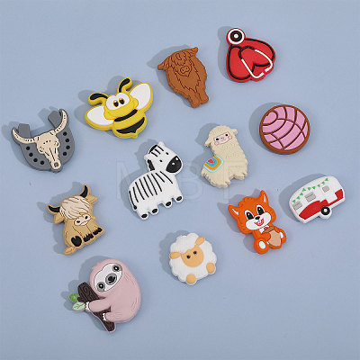 12Pcs 12 Style Food Grade Eco-Friendly Silicone Beads SIL-CA0001-95-1