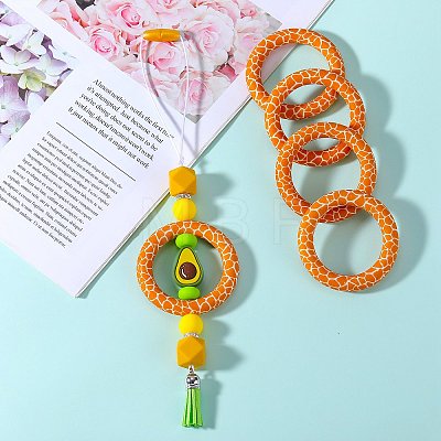 5Pcs Ring Food Grade Eco-Friendly Silicone Beads JX893J-1