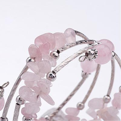 Four Loops Wrap Gemstone Beads Bracelets BJEW-JB02590-1