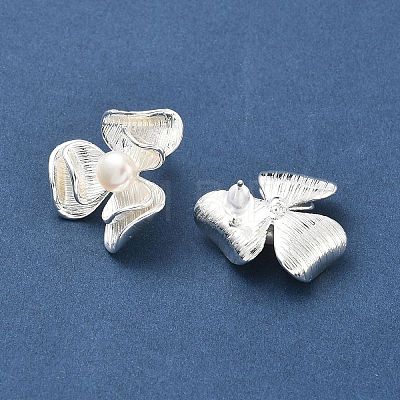 Natural Pearl Ear Studs EJEW-L099-04S-1-1