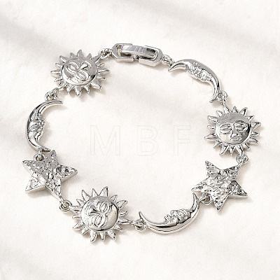 Brass Link Bracelets for Women BJEW-C118-01P-1