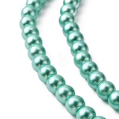 Eco-Friendly Dyed Glass Pearl Bead Strands X-HY-A008-6mm-RB-M-1