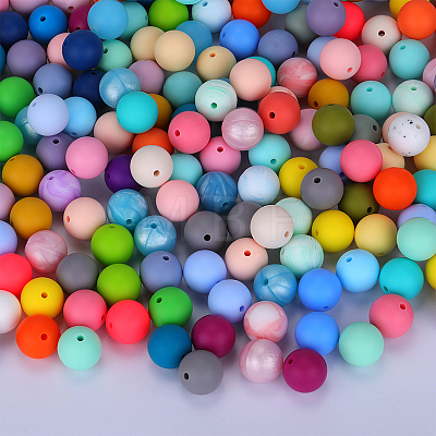 Round Silicone Focal Beads SI-JX0046A-97-1