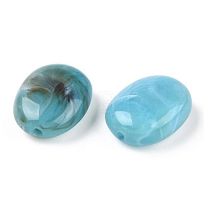 Oval Imitation Gemstone Acrylic Beads LS-X-OACR-R047-13-1