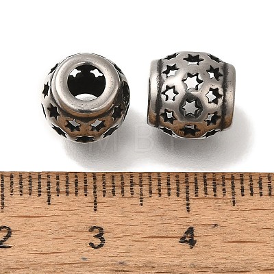 304 Stainless Steel European Beads STAS-D191-08D-AS-1