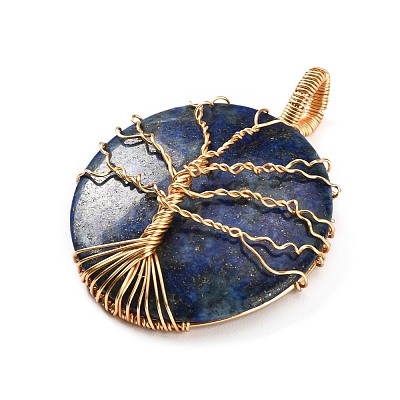 Natural Lapis Lazuli Pendants PALLOY-JF00924-01-1