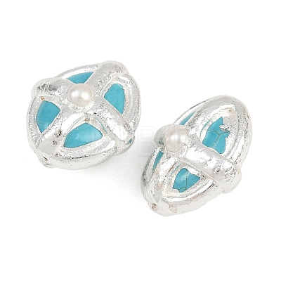 Electroplated Synthetic Turquoise Beads KK-K362-15S-1