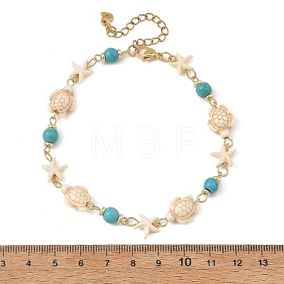 Ocean Starfish Turtle Anklets AJEW-AN00847-02-1