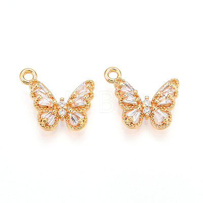 Brass Micro Pave Cubic Zirconia Charms KK-N262-112B-G-1