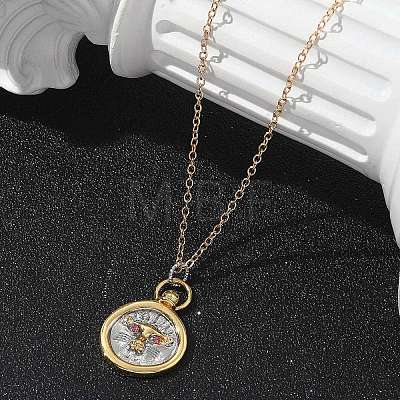 Brass Twelve Constellations Tarot Pendant Necklaces NJEW-Q006-01G-G-1