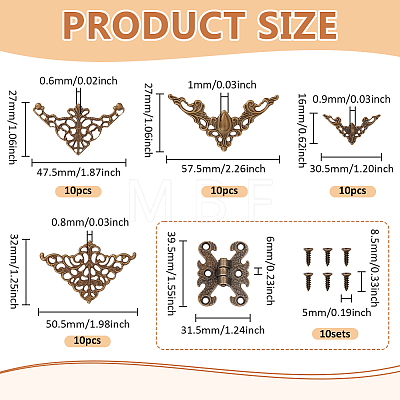 10Pcs Alloy Hinge FIND-PH0061-66-1