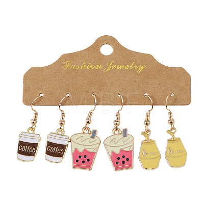 3 Pairs Easter Zinc Alloy Enamel Dangle Earrings FS-WG6F3D6-01-1