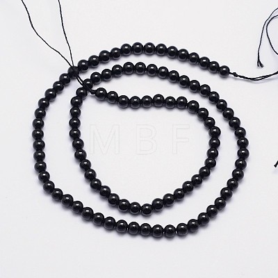 Natural Black Tourmaline Round Bead Strands X-G-I160-01-4mm-1