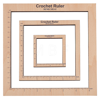 Wooden Square Frame Crochet Ruler DIY-WH0033-89-1