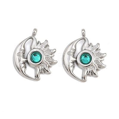 304 Stainless Steel Rhinestone Pendants STAS-Z166-24P-05-1