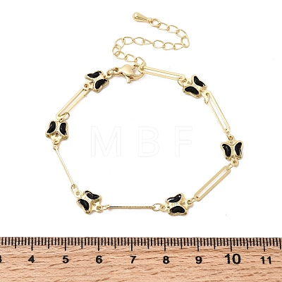 Brass with Cubic Zirconia Link Bracelest for Women BJEW-K298-03G-1