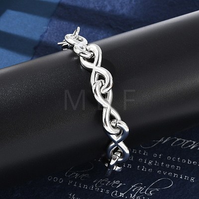 304 Stainless Steel Infinity Link Chain Bracelets for Women Men BJEW-F488-53B-P-1