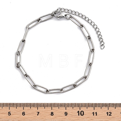 Tarnish Resistant 304 Stainless Steel Paperclip Chain Bracelet for Men Women BJEW-E031-03P-06-1