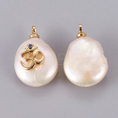 Natural Cultured Freshwater Pearl Pendants PEAR-F008-54G-3-1