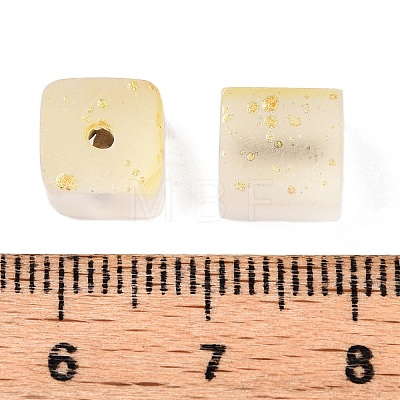 Frosted Glass Beads with Golden Glitter Powder X1-DGLA-NH001-8mm-01A-1
