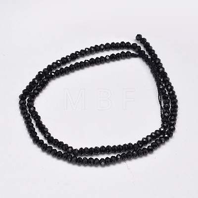 Faceted Rondelle Natural Black Spinel Bead Strands A-G-F289-42A-1
