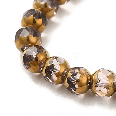 Transparent Electroplate Glass Beads Strands GLAA-G098-01G-1
