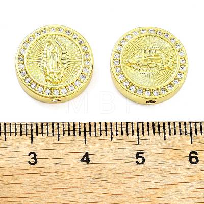 Rack Plating Brass Micro Pave Clear Cubic Zirconia Beads KK-NH0001-10A-G-1