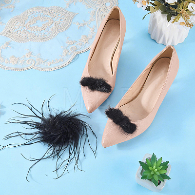 3Pcs Mink & Iron Shoe Buckle Clips HJEW-WR00057-1