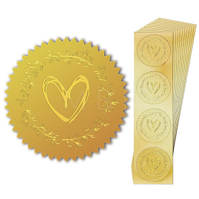 Self Adhesive Gold Foil Embossed Stickers DIY-WH0211-362-1