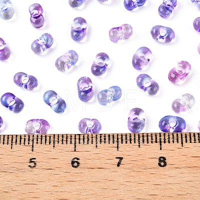 Spray Painted Glass Seed Beads SEED-T007-08F-1