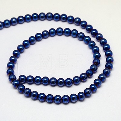 Electroplate Non-magnetic Synthetic Hematite Beads Strands G-J169A-4mm-03-1