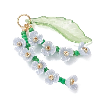 Glass Seed Beaded Pendants PALLOY-MZ01249-02-1