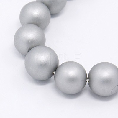 Round Shell Pearl Frosted Beads Strands BSHE-I002-10mm-223-1