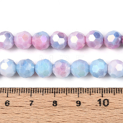 Anti-Tarnish Electroplate Glass Beads Strands EGLA-T021-8mm-15-07-1