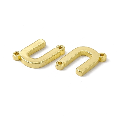 Rack Plating Brass Letter Connector Charms KK-C007-38G-U-1