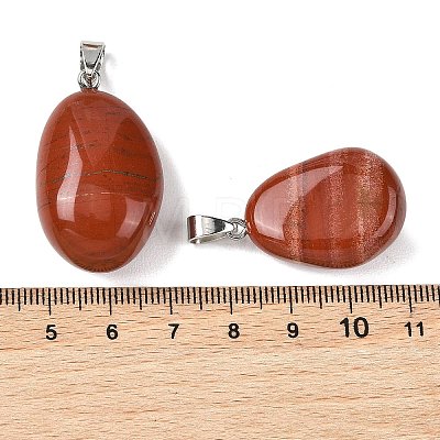 Natural Red Jasper Tumbled Stone Pendants GG-K002-06C-1