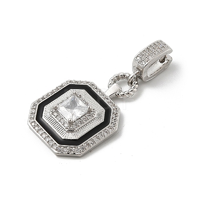 Brass Micro Pave Cubic Zirconia Pendants KK-U047-05P-1