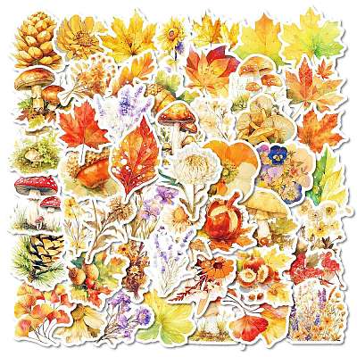 50Pcs Cartoon Leaf Paper Sticker STIC-C012-12-1