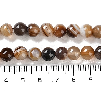 Natural Striped Agate/Banded Agate Beads Strands G-Z060-A01-B10-1