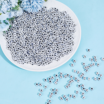 1200Pcs Opaque Acrylic Beads SACR-PA0001-33-1