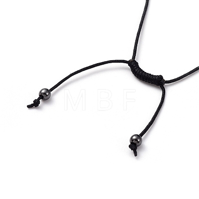 Adjustable Non-magnetic Synthetic Hematite Necklaces NJEW-JN02704-01-1