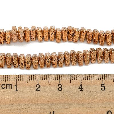 Electroplated Natural Lava Rock Beads Strands G-I360-H01-02-1