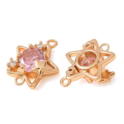 Brass Pave Cubic Zirconia Connector Charms CU-CBAEC99-13G-02-1