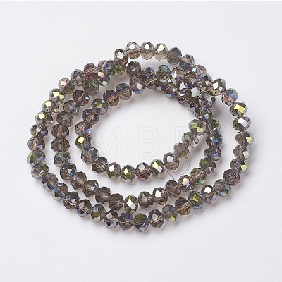 Electroplate Transparent Glass Beads Strands EGLA-A034-T4mm-S06-1